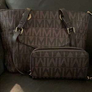 Mia K Farrow tote bag and wallet